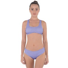 Grey Violet Criss Cross Bikini Set