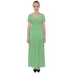 Meadow Green High Waist Short Sleeve Maxi Dress