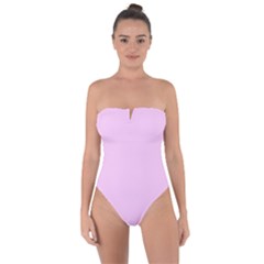 Soft Pink Tie Back One Piece Swimsuit