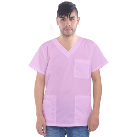 Soft Pink Men s V-neck Scrub Top by snowwhitegirl