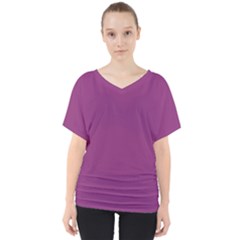 Grape Purple V-neck Dolman Drape Top by snowwhitegirl