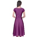 Grape Purple Cap Sleeve Wrap Front Dress View2