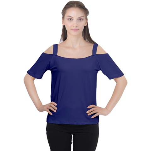 Dark Navy Cutout Shoulder Tee by snowwhitegirl