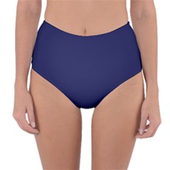 Dark Navy Reversible High-waist Bikini Bottoms by snowwhitegirl