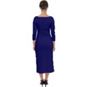 Dark Navy Quarter Sleeve Midi Bodycon Dress View2