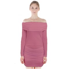 Pink Mauve Long Sleeve Off Shoulder Dress by snowwhitegirl