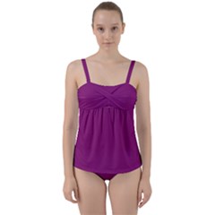 Grape Juice Twist Front Tankini Set by snowwhitegirl