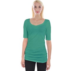 Teal Ocean Wide Neckline Tee