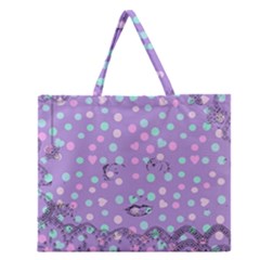 Little Face Zipper Large Tote Bag by snowwhitegirl