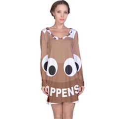 Poo Happens Long Sleeve Nightdress by Vitalitee