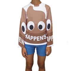 Poo Happens Kids  Long Sleeve Swimwear by Vitalitee