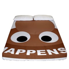 Poo Happens Fitted Sheet (california King Size) by Vitalitee