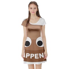 Poo Happens Short Sleeve Skater Dress by Vitalitee