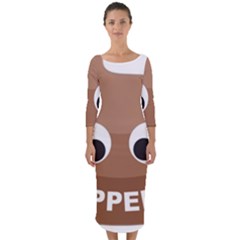 Poo Happens Quarter Sleeve Midi Bodycon Dress by Vitalitee