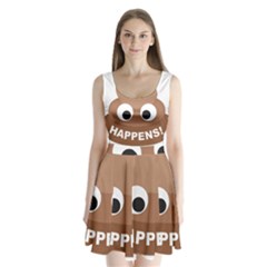 Poo Happens Split Back Mini Dress  by Vitalitee