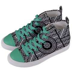 Wavy Panels Women s Mid-top Canvas Sneakers by linceazul