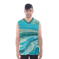 Mint,gold,marble,nature,stone,pattern,modern,chic,elegant,beautiful,trendy Men s Basketball Tank Top by NouveauDesign