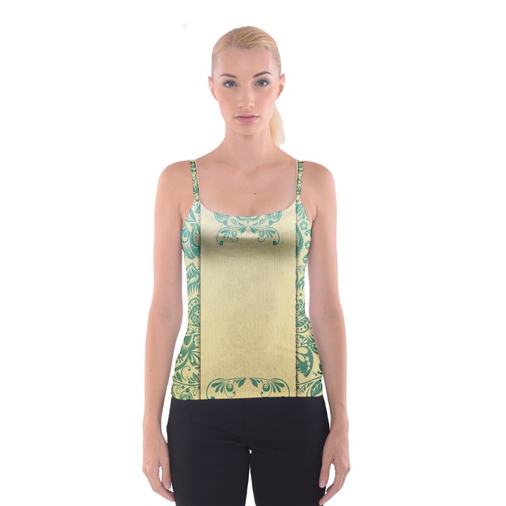 art nouveau green Spaghetti Strap Top