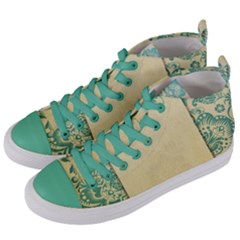 Art Nouveau Green Women s Mid-top Canvas Sneakers by NouveauDesign