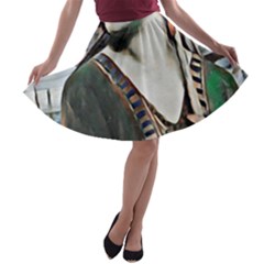 Lady Of Summer 1920 Art Deco A-line Skater Skirt by NouveauDesign