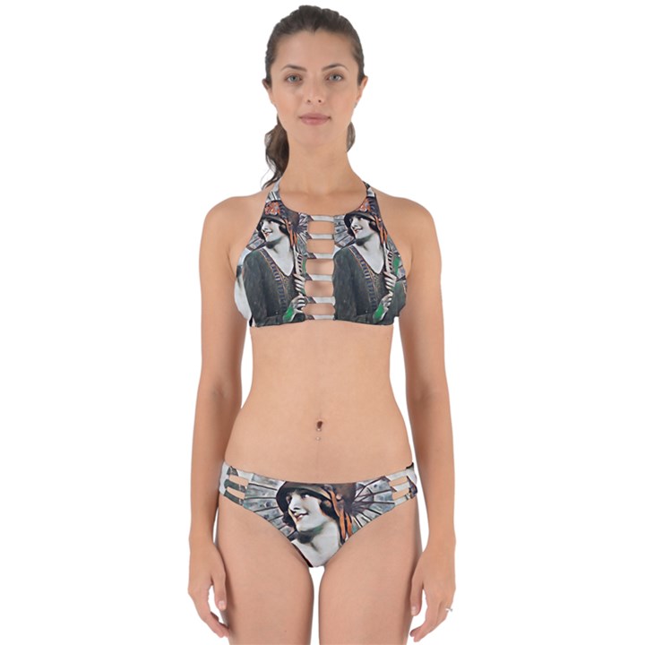 lady of summer 1920 art deco Perfectly Cut Out Bikini Set