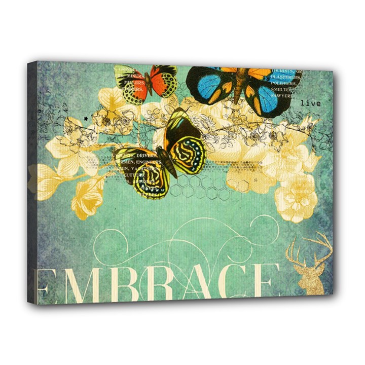 embrace shabby chic collage Canvas 16  x 12 