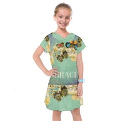 Embrace Shabby Chic Collage Kids  Drop Waist Dress by NouveauDesign