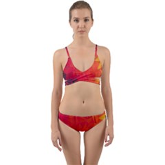 Triangle Geometric Mosaic Pattern Wrap Around Bikini Set by Nexatart