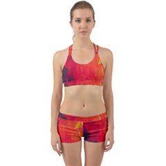 Triangle Geometric Mosaic Pattern Back Web Sports Bra Set by Nexatart