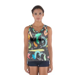 Repetition Seamless Child Sketch Sport Tank Top  by Nexatart