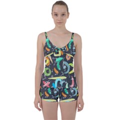 Repetition Seamless Child Sketch Tie Front Two Piece Tankini by Nexatart