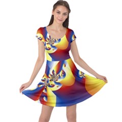 Mandelbrot Math Fractal Pattern Cap Sleeve Dress by Nexatart