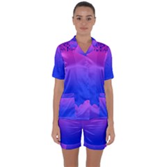 Abstract Bright Color Satin Short Sleeve Pyjamas Set by Nexatart