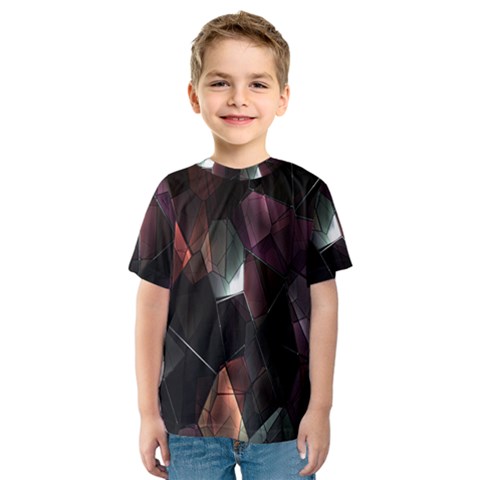 Crystals Background Design Luxury Kids  Sport Mesh Tee by Nexatart