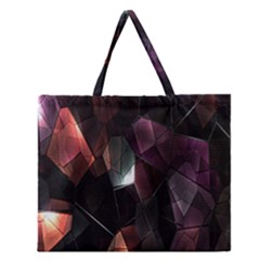 Crystals Background Design Luxury Zipper Large Tote Bag by Nexatart