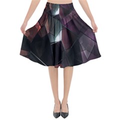 Crystals Background Design Luxury Flared Midi Skirt by Nexatart