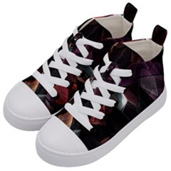 Crystals Background Design Luxury Kid s Mid-top Canvas Sneakers by Nexatart