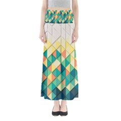 Background Geometric Triangle Full Length Maxi Skirt by Nexatart