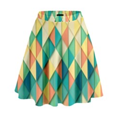 Background Geometric Triangle High Waist Skirt by Nexatart