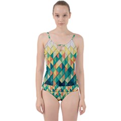 Background Geometric Triangle Cut Out Top Tankini Set by Nexatart