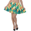 Background Geometric Triangle Velvet Skater Skirt View1