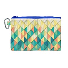 Background Geometric Triangle Canvas Cosmetic Bag (large) by Nexatart