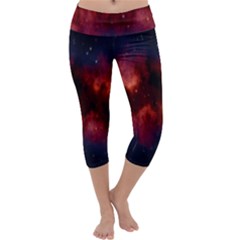 Astronomy Space Galaxy Fog Capri Yoga Leggings by Nexatart