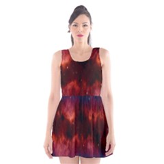 Astronomy Space Galaxy Fog Scoop Neck Skater Dress by Nexatart