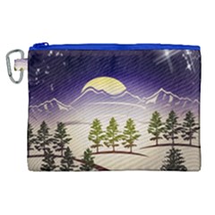 Background Christmas Snow Figure Canvas Cosmetic Bag (xl) by Nexatart