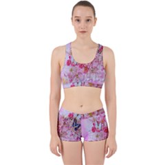 Nice Nature Flowers Plant Ornament Work It Out Sports Bra Set