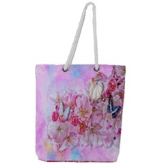 Nice Nature Flowers Plant Ornament Full Print Rope Handle Tote (large) by Nexatart