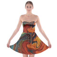 Creativity Abstract Art Strapless Bra Top Dress