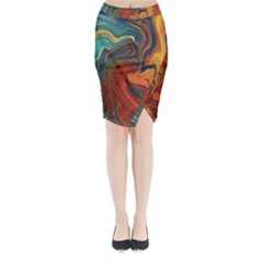 Creativity Abstract Art Midi Wrap Pencil Skirt by Nexatart