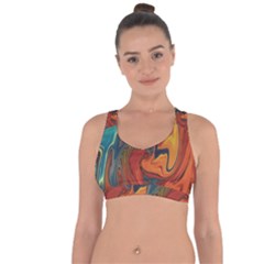 Creativity Abstract Art Cross String Back Sports Bra by Nexatart